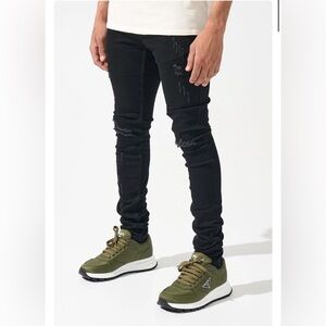 SerenedeMen's Midnight Skinny Denim Jeans Pant 36x33